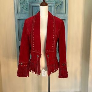 Scully Red Fringe leather Women's Jacket